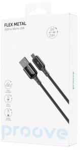 Кабель Proove Flex Metal 2.4A AM / MicroUSB 1m Black (CCFM20001301)