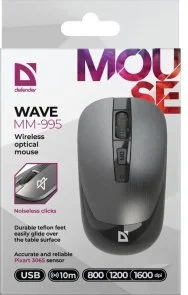 Фото: Миша Defender Wave MM-995 Silent Gray (52993) № 8 | KTC
