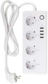 Фото: Мережевий фільтр Tuya Smart 4/1.8m 4xUSB White (HS082383) № 3 | KTC