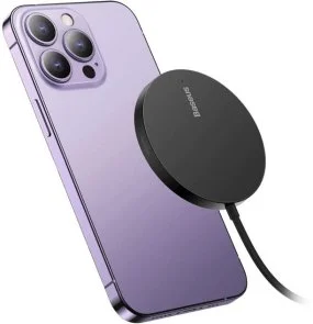 Фото: Бездротовий зарядний пристрій Baseus Simple Mini3 Magnetic Wireless Charger 15W Black (CCJJ040001) № 3 | KTC