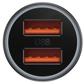 Фото: Автомобільний зарядний пристрій Baseus Golden Contactor Max Dual 60W Dark Gray (CGJM000013) № 3 | KTC