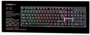 Клавіатура мультимедійна Real-EL Comfort 7011 Backlit Black (EL123100043)