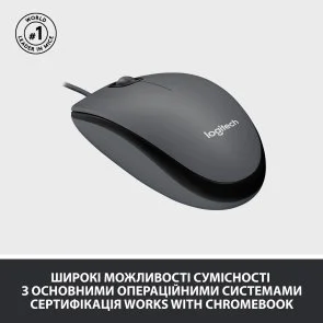 Фото: Миша Logitech M100 USB Black (910-006652) № 2 | KTC