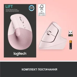 Фото: Миша Logitech Lift Vertical Ergonomic Rose (910-006478) № 8 | KTC