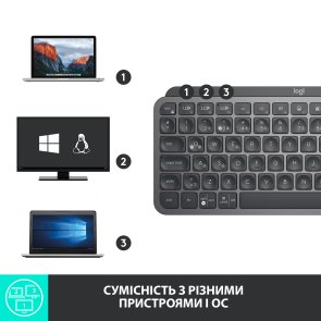 Клавіатура Logitech MX Keys Mini US/Ukr Graphite (920-010498)