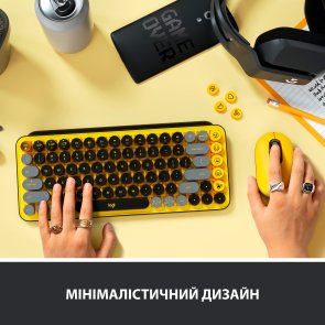 Клавіатура компактна Logitech Pop Wireless Blast Yellow (920-010735)