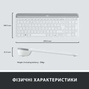 Фото: Комплект клавіатура+миша Logitech MK470 Slim Combo Off-White (920-009205) № 8 | KTC