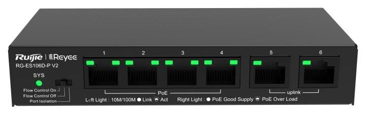 Комутатор Ruijie RG-ES106D-P V2
