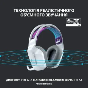 Фото: Гарнітура Logitech Lightspeed Wireless RGB Gaming Headset G733 White (981-000883) № 5 | KTC