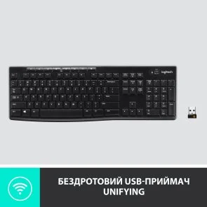 Фото: Клавіатура Logitech K270 US/UKR Black (920-003738) № 4 | KTC