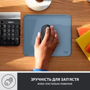 Фото: Килимок Logitech Mouse Pad Studio Series 200x230x2mm Blue Grey (956-000051) № 7 | KTC