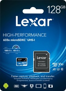 FLASH пам'ять Lexar High-Performance 633x Blue Micro SDXC 128GB with adapter (LSDMI128BB633A)