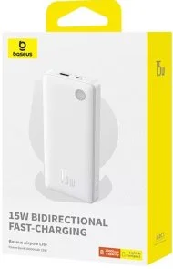 Фото: Батарея універсальна Baseus Airpow Lite 10000mAh 15W White (P10067500213-00) № 4 | KTC