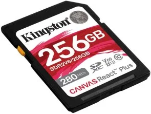 Фото: FLASH пам'ять Kingston Canvas React Plus U3 V60 SDXC 256Gb (SDR2V6/256GB) № 2 | KTC