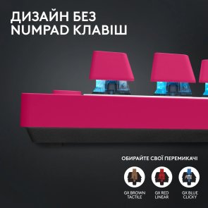 Клавіатура Logitech G Pro X TKL Lightspeed BT/WL Pink (920-012159)