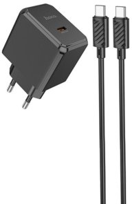 Зарядний пристрій Hoco CS13A PD 20W Black with Type-C/Type-C (6942007603843)