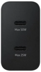 Фото: Зарядний пристрій Samsung Duo EP-T5020XBEGEU PD 50W Black with Type-C/Type-C № 3 | KTC