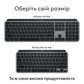 Фото: Клавіатура Logitech MX Keys S for Mac Wireless Space Gray (920-011637) № 11 | KTC