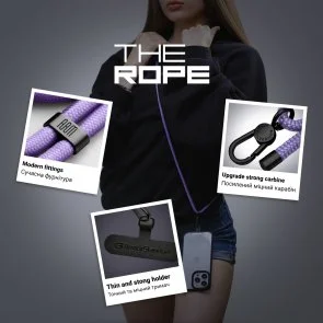 Фото: Ремінець для смартфону ArmorStandart Rope Black Lavander with Dark holder (ARM67197) № 5 | KTC