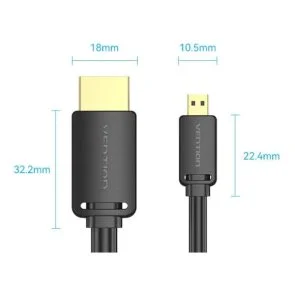Фото: Кабель Vention v2.0 4K HDMI / Mini HDMI 1.5m Black (AGIBG) № 2 | KTC