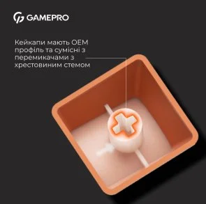 Фото: Набір кейкапів GamePro KC08 ABS ENG/UA Orange № 4 | KTC