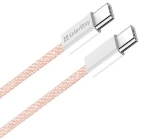 Фото: Кабель ColorWay 3A 60W Type-C / Type-C 1m Pink (CW-CBPDCC061-P) № 5 | KTC
