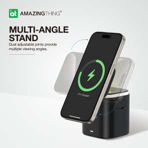 Бездротова зарядна станція AMAZINGthing Thunder Pro Mag 5in1 PD55W Charging Station Black (TP24001BK)