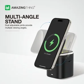 Фото: Бездротова зарядна станція AMAZINGthing Thunder Pro Mag 5in1 PD55W Charging Station Black (TP24001BK) № 4 | KTC