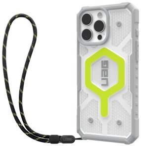 Чохол UAG for Apple iPhone 16 Pro Max - Pathfinder Clear Magsafe Active Neon Case with Black Neon Lanyard (1144651BV01)