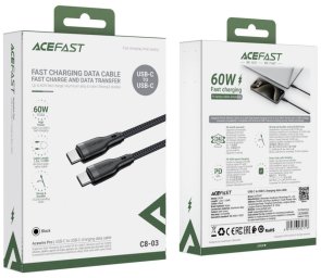 Кабель Acefast C8-03 60W Type-C / Type-C 1.2m Black (6974316282716)