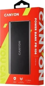 Фото: Батарея універсальна Canyon PB-106 10000mAh Black (CNE-CPB1006B) № 5 | KTC