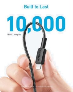 322 Type-C/Lightning 1.8m Black