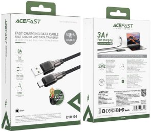 Кабель Acefast C10-04 3A AM / Type-C 1.2m Black (6974316283126)