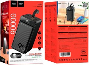 Батарея універсальна Hoco J123D Element 90000mAh 22.5W Black (J123D Black)