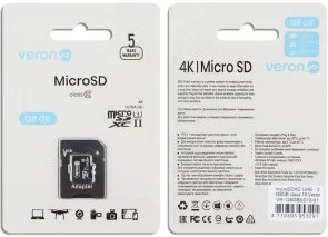 Фото: FLASH пам'ять Veron UHS-3 MicroSDXC 128GB with adapter № 3 | KTC
