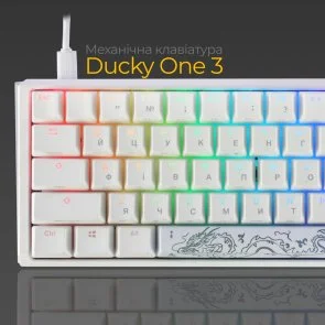 Фото: Клавіатура Ducky One 3 Mini Cherry MX Red RGB ENG/UKR White (DKON2161ST-RUAPXPWWWSC1) № 3 | KTC