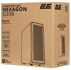 Корпус 2E Gaming Hexagon Black with window (2E-G338)