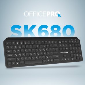 Клавіатура OfficePro SK680 Wireless Black