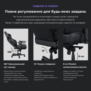 Крісло Anda Seat Kaiser 4 Size L Linen Fabric Black (AD12YDDC-L-20-B-CF)