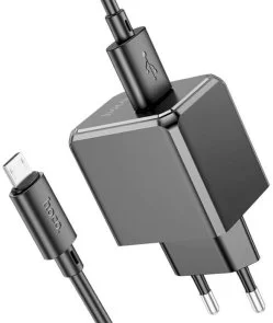Фото: Зарядний пристрій Hoco CS11A Ocean 2.1A Black with AM/MicroUSB (6942007603584) № 2 | KTC