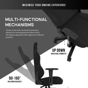  Крісло Anda Seat Phantom 3 Size L Fabric Black (AD18Y-06-B-F)