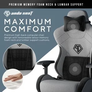 Фото: Крісло Anda Seat T-Pro 2 Size XL Gray/Black (AD12XLLA-01-GB-F) № 16 | KTC