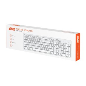 Клавіатура 2E KS260 ENG/UKR Wireless White (2E-KS260WWH_UA)