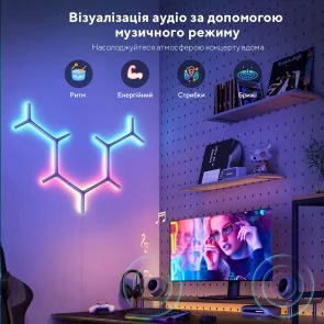 Фото: Настінний світильник Govee H6065 Y Shape Light Panel 7pcs RGBIC White (H6065301) № 11 | KTC