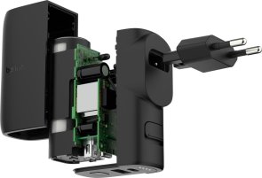 Зарядний пристрій Belkin Hybrid Wall Charger 25W and Power Bank 5K with Type-C/Type-C (BPZ003BT1MBK-B6)