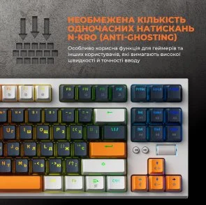 Фото: Клавіатура GamePro MK180W USB White № 19 | KTC