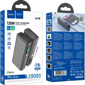 Батарея універсальна Hoco Q17B Electric 20000mAh 130W Space Grey (6942007628976)