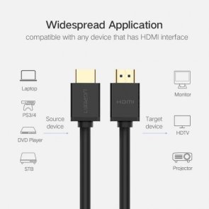 Кабель UGREEN HD104 v2.0 HDMI to HDMI 3m Black (10108)