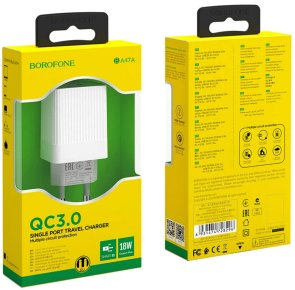 Зарядний пристрій BOROFONE BA47A QC3.0 18W White (BA47AW)