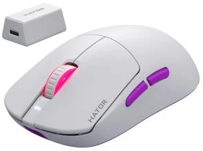 Фото: Миша Hator Quasar 3 Ultra 8K Wireless White/Violet (HTM771) № 2 | KTC